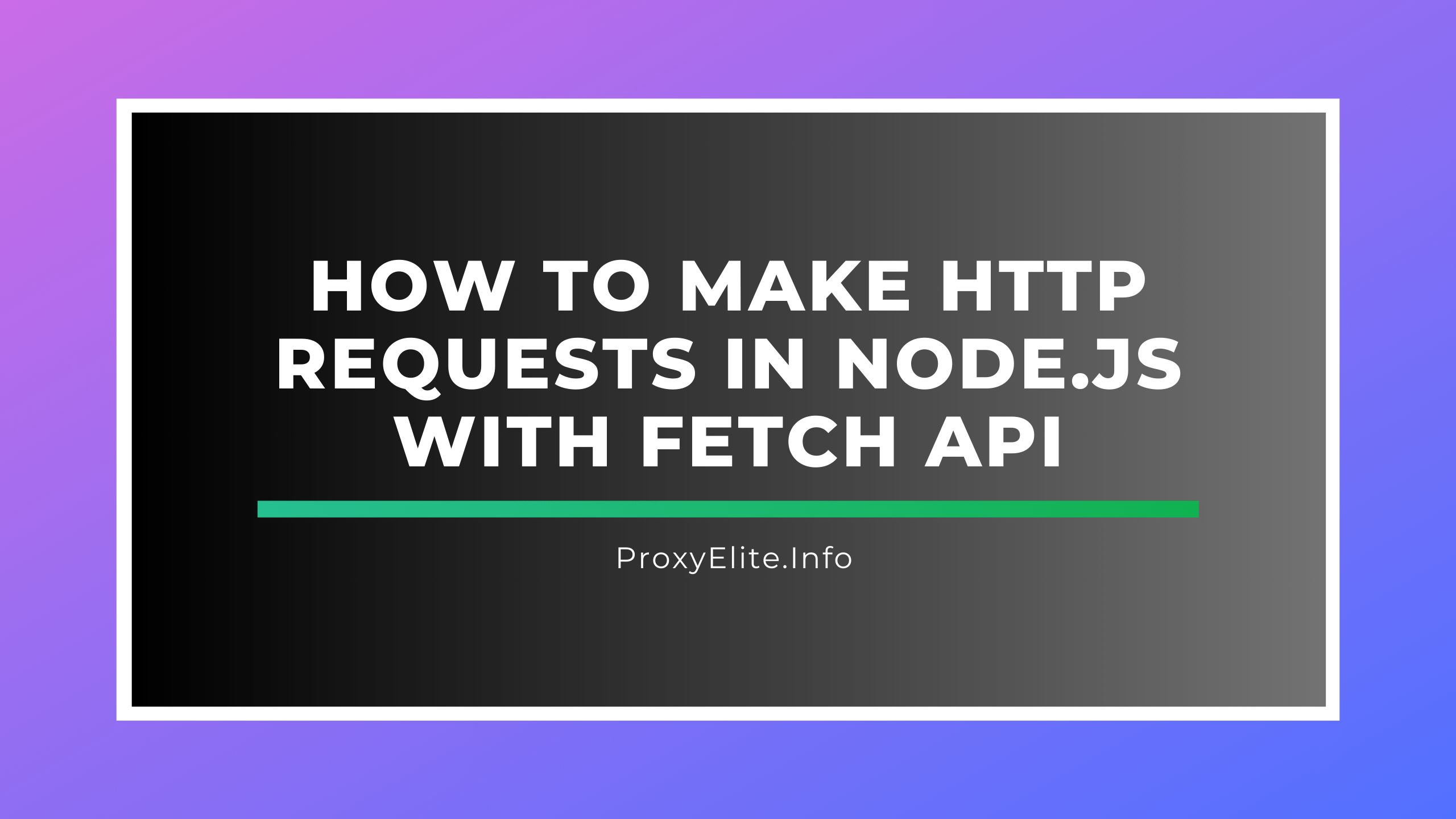 Como fazer solicitações HTTP em Node.js com API Fetch